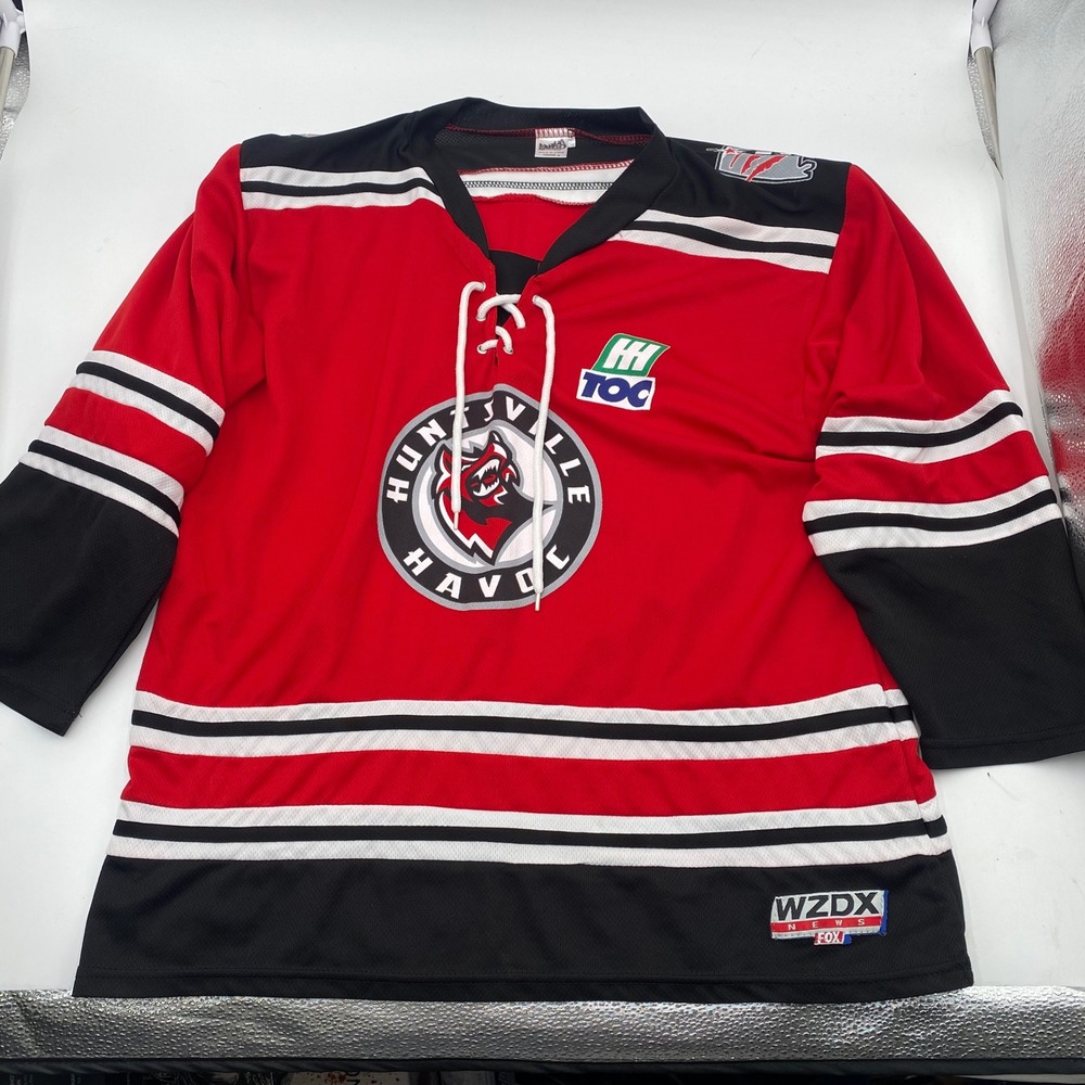 HUNTSVILLE HAVOC Success Promotions Hockey Jersey Youth L Red SPHL Lace Up Logo